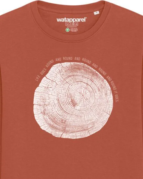 watapparel watapparel Sweatshirt Unisex Baumscheibe, Heritage brown, – Produktbild 3 von 4
