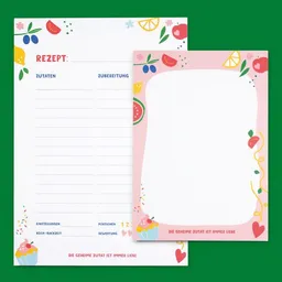 Bow & Hummingbird Bow & Hummingbird Notizblock-Set „Die geheime Zutat ist immer Liebe“ – Für Rezepte & Notizen mit Herz – Produktbild 1 von 1