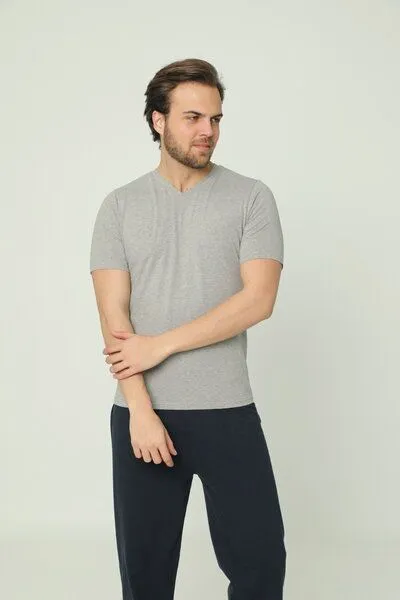 Bruno Barella GOTS zertifizierte Biobaumwolle Herren T-Shirt von Bruno Barella, Grau, – Produktbild 1 von 2