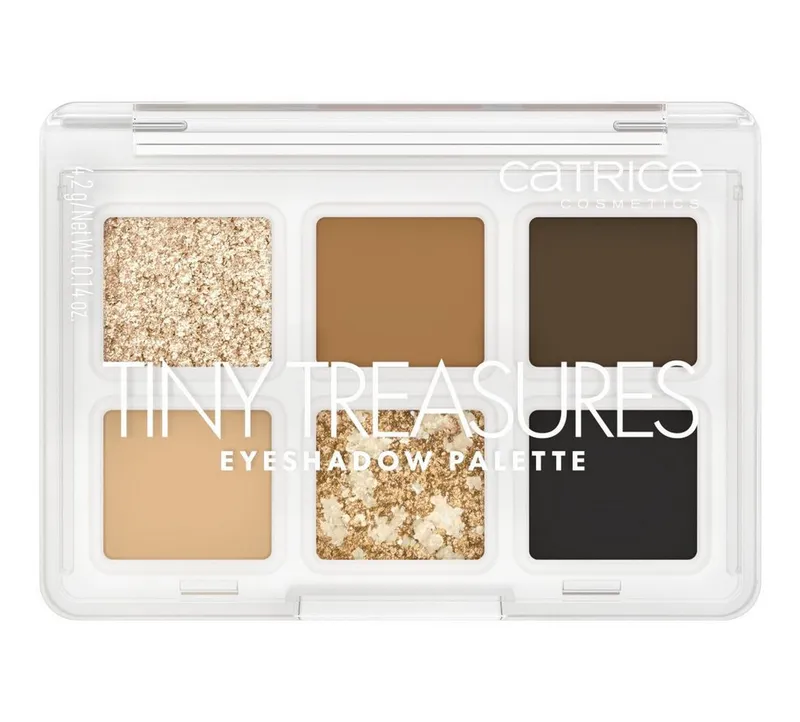 Catrice Lidschatten-Palette TINY TREASURES EYESHADOW PALETTE, Matt, schimmernd und metallisch, kompakt und reisefreundlich, vegan., Braun, – Produktbild 1 von 5
