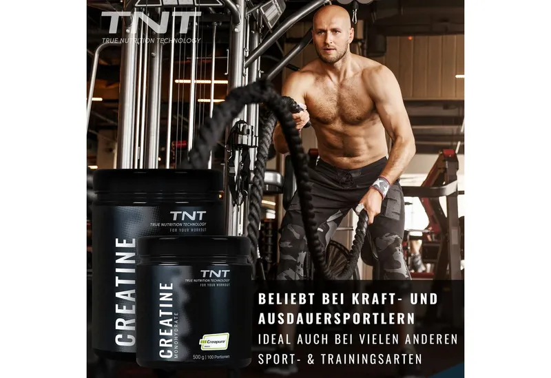TNT (True Nutrition Technology) Creatine Monohydrate Creapure® Pulver, 500 g – Produktbild 1 von 5
