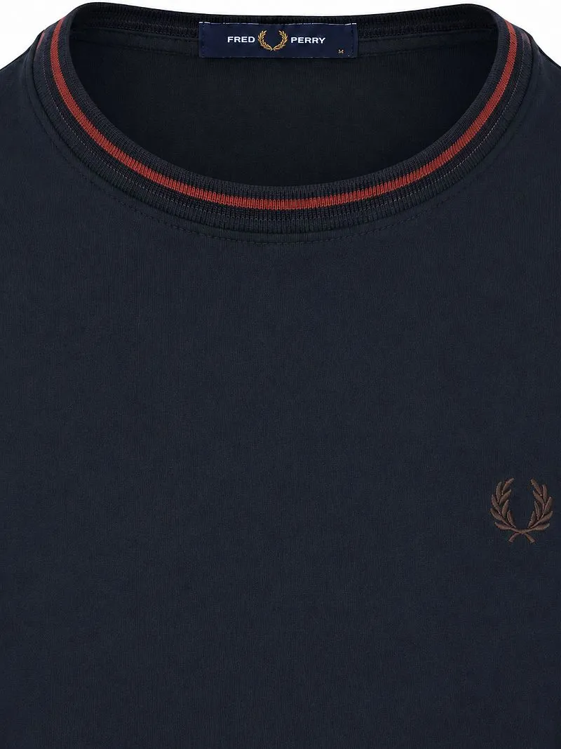 Fred Perry Fred Perry Twin Tipped T-Shirt Navy 75C - Größe M, Blau, – Produktbild 4 von 5