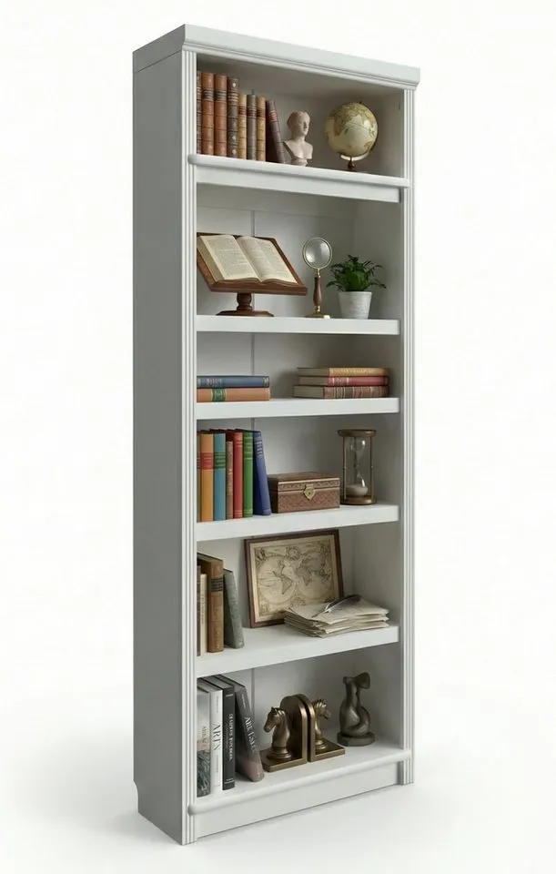 OTTO home Bücherregal Soeren Regal B/T/H: 80/33,5/220 cm, mit 6 Fächern, massive Kiefer, FSC®-zertifizier, Weiß, – Produktbild 3 von 5