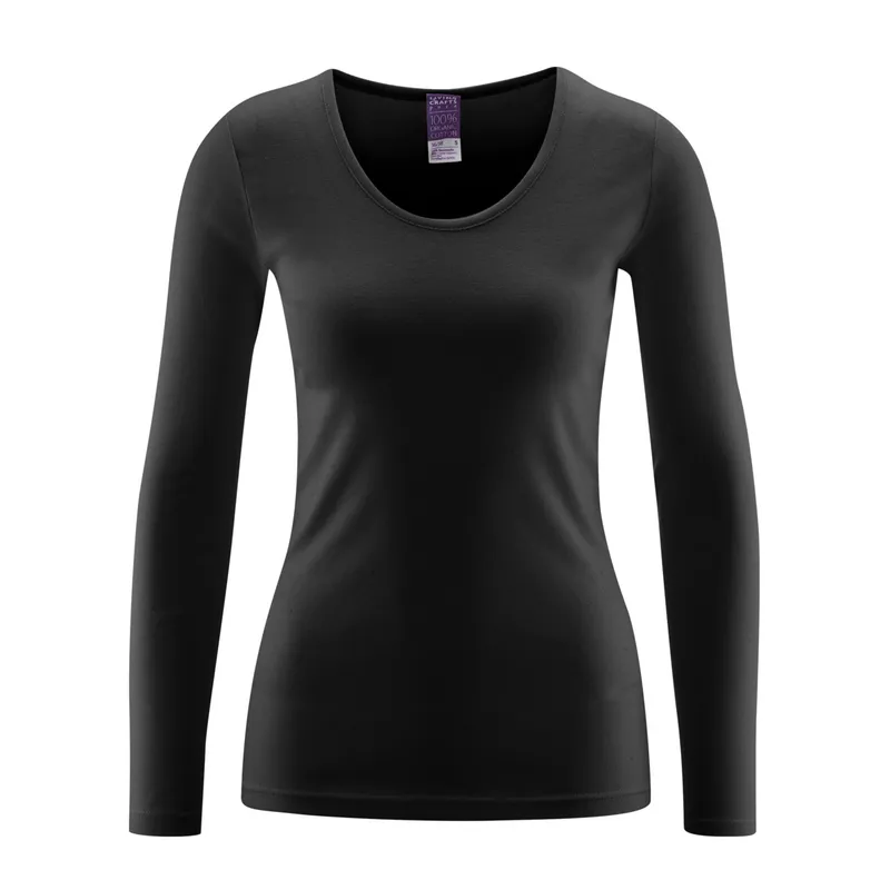 Living Crafts Living Crafts Damen Langarm-Unterhemd (100% Bio-Baumwolle), Schwarz, – Produktbild 1 von 2