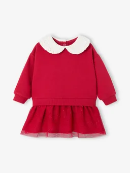 Vertbaudet Vertbaudet Baby Festkleid aus Materialmix in 2-in-1-Look und Glitzereffekten – Produktbild 1 von 1