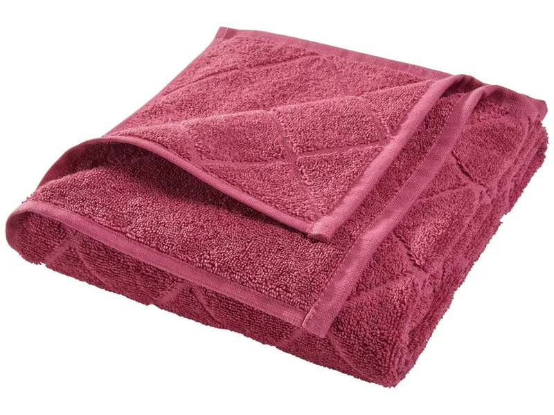HANS NATUR Handtuch Bio-Baumwolle Frottee Raute fliederbeere Maße 50 x 100 cm, Lila, – Produktbild 1 von 2