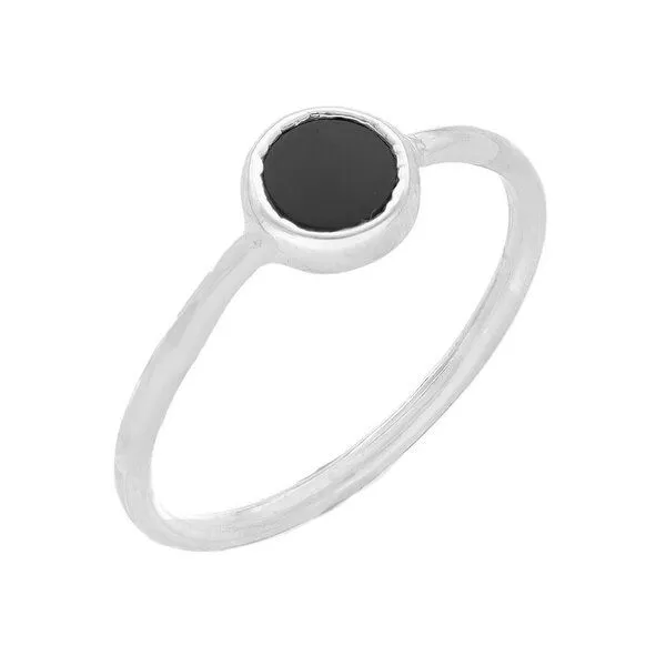 pakilia pakilia Silber Ring rund Fair-Trade und handmade, Schwarz, – Produktbild 1 von 4