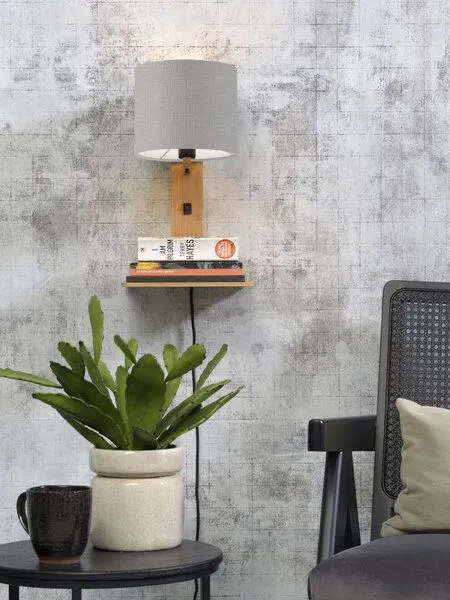 GOOD&MOJO GOOD&MOJO Naturel Wandlampe Andes, Hell grau, – Produktbild 1 von 4