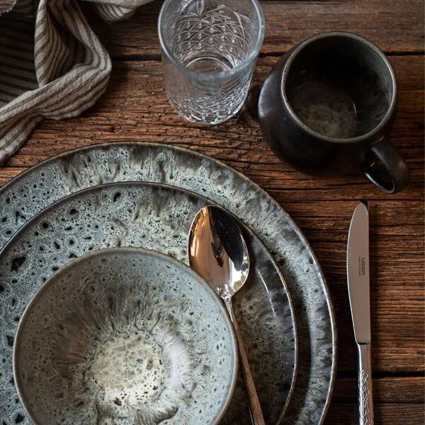 Mäser Mäser Frühstück Set 12-tlg. "Carellia" Steinzeug, Blau, – Produktbild 3 von 5