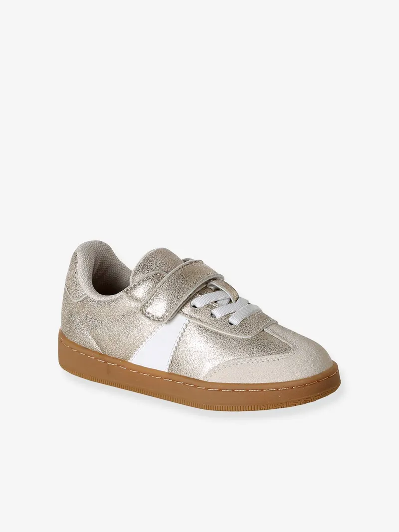 Vertbaudet Vertbaudet Sneakers mit Klettverschluss Mädchen, Gold, – Produktbild 1 von 4