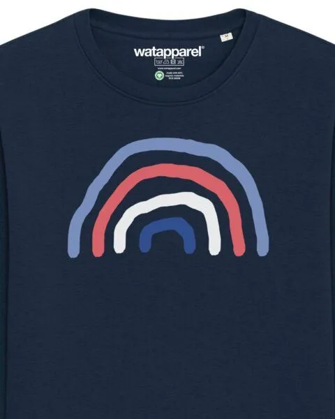 watapparel watapparel Sweatshirt Unisex Regenbogen, French navy, – Produktbild 3 von 4