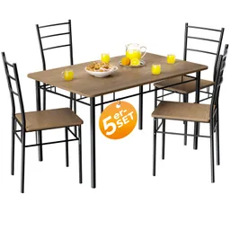 Casaria® Sitzgruppe Leo 5-tlg Braun – Produktbild 1 von 1