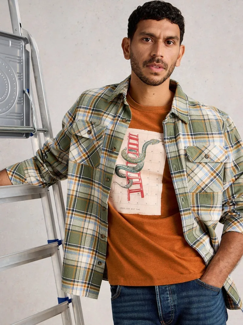 White Stuff T-Shirt Abersoch mit Leiterspielmotiv - M, Orange print, – Produktbild 1 von 4