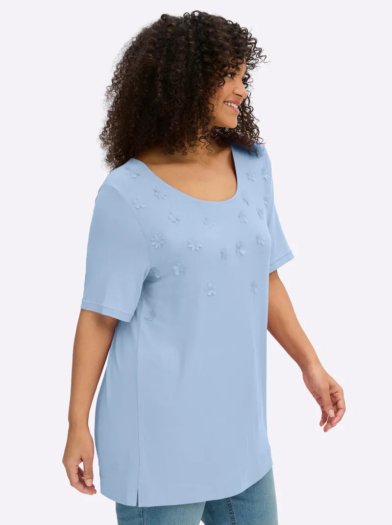 sheego Shirt eisblau, Eisblau, – Produktbild 2 von 2