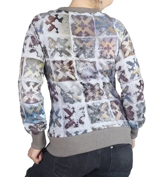 liebewicht liebewicht KapOn "Hildegard 51" Pullover Sommersweat Print bio mit oder ohne Kapuze, Bunt/beige ohne kapuze, – Produktbild 3 von 4