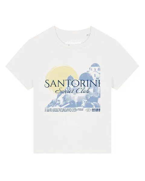 watapparel watapparel T-Shirt Frauen Santorini Sunset Club, Off white, – Produktbild 1 von 2