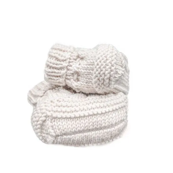 Wooliie Wooliie Handgefertigte Baby-Booties aus 100 % Merinowolle – naturbelassen & ungefärbt – Produktbild 3 von 4