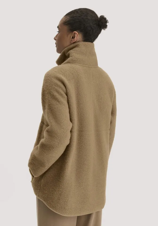 hessnatur hessnatur Fleecejacke Oversized aus reiner Bio-Merinowolle (1-St), Braun, – Produktbild 5 von 5