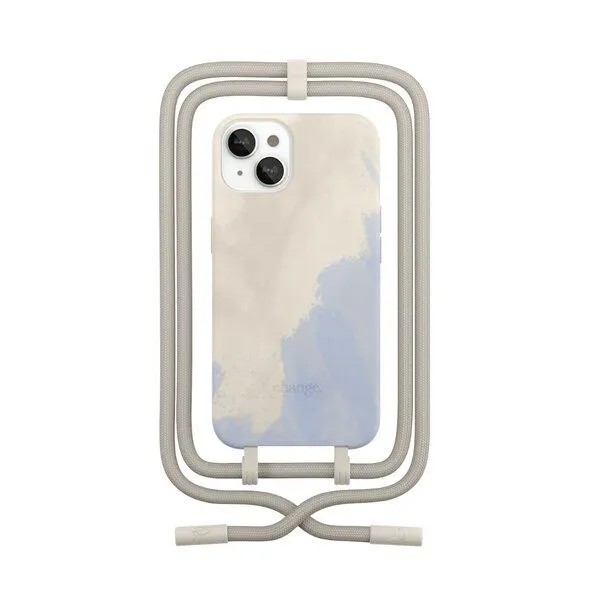 change the label change the label Change Case - 2in1 Nachhaltige iPhone Hülle mit abnehmbarer Kette, Beige blau batik, – Produktbild 4 von 4