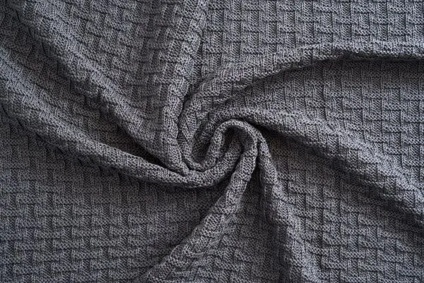 Sonnenstrick Sonnenstrick – Bio Baby-Strickdecke "Karostrickmotiv" (100 x 90 cm) Bio-Baumwolle, Grau, – Produktbild 3 von 4