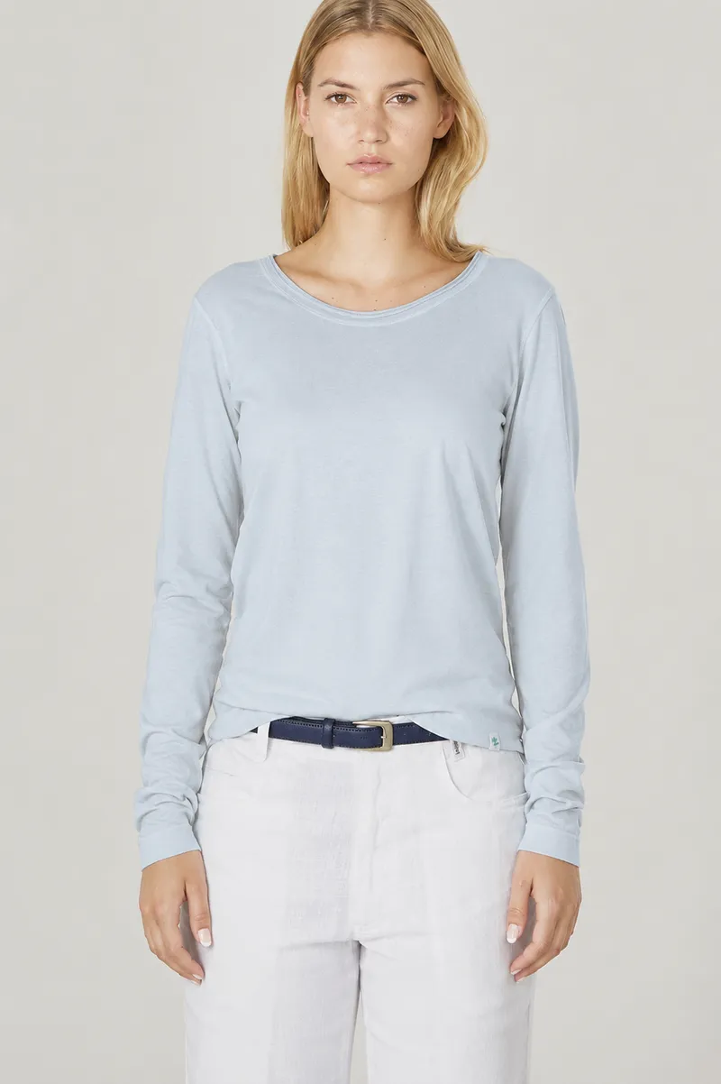HempAge Hempage Damen vegan Langarm T-Shirt Platinum, Grau, – Produktbild 2 von 2