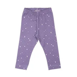Walkiddy Kinder Leggings GOTS zertifiziert – Lila mit Herzmuster, elastischer Bund, weich & bequem | von Walkiddy – Produktbild 1 von 1
