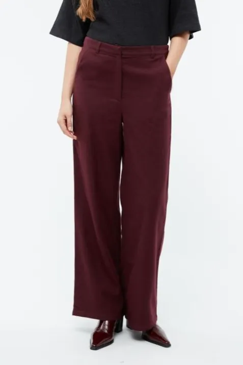 Givn Givn Damen vegan Hose Wide Leg Beatrice Burgundy, Dunkelrot, – Produktbild 2 von 2