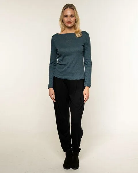 Alma & Lovis Alma & Lovis Softes Ringel-Langarmshirt aus Bio-Baumwolle | Melange Longsleeve, Pinie (grün), – Produktbild 2 von 4