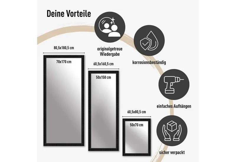 nielsen HOME Wandspiegel Spiegel Francesca, Gold, – Produktbild 1 von 5