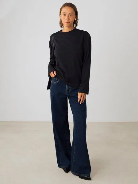 Honest Basics Honest Basics OG Langarmshirt aus Bio- und recycelter Baumwolle, Schwarz, – Produktbild 4 von 4