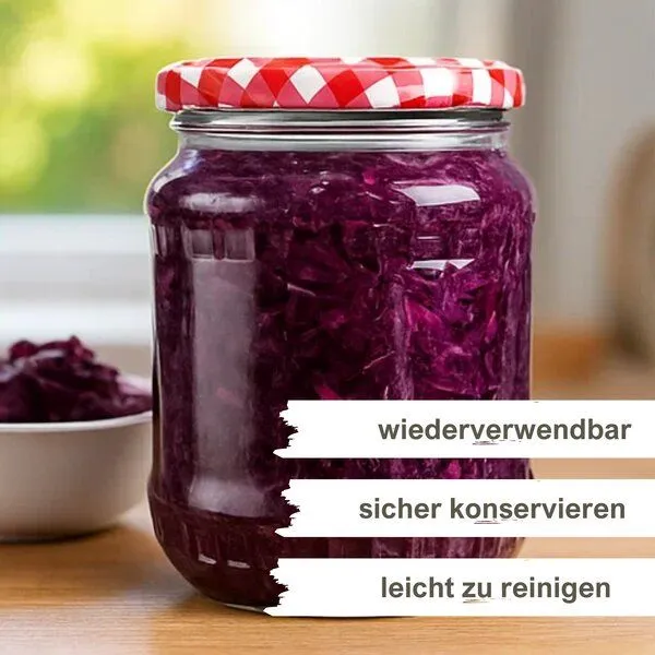 mikken mikken Einmachgläser 720ml mit Schraubdeckel TO82 – Produktbild 6 von 8