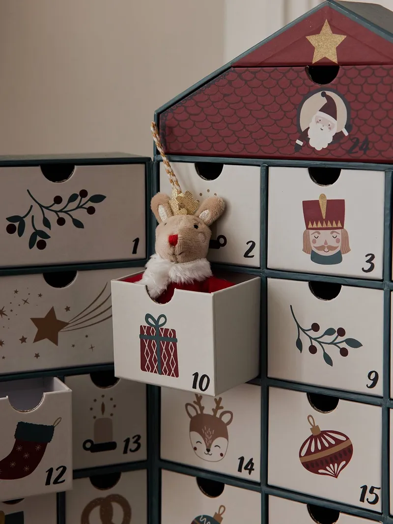 Vertbaudet Kinder Haus-Adventskalender aus Pappe, Grün bedruckt, – Produktbild 4 von 4