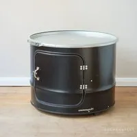 Lockengelöt Lockengelöt Bob Couchtisch aus einem Hamburger Ölfass, Schwarz (gepulvert), – Produktbild 3 von 6