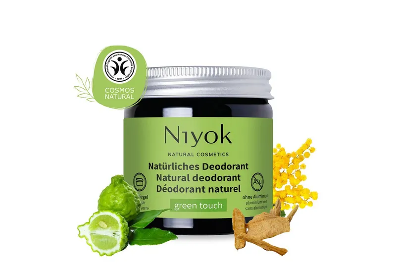 Niyok Niyok Deo-Creme 2-in-1 anti-transpirant, Schutz vor Geruch & Schweiß, ohne Alluminium, Green Touch, Deodorant Creme Unisex, Feste Deo Creme – Produktbild 1 von 5