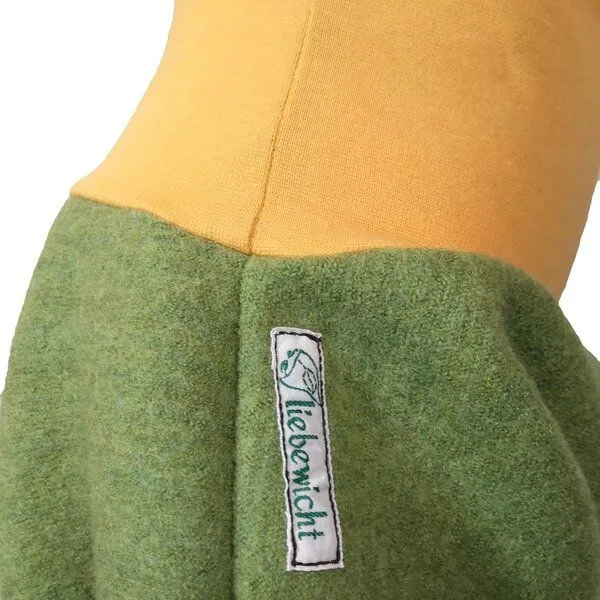 liebewicht liebewicht Yogahose Sarouelhose Pumphose Wolle verschiedene Farben nach Wahl, Moosgrün/gelb, – Produktbild 4 von 4