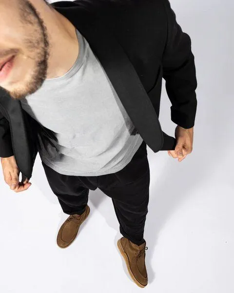 OSWEN OSWEN Hoher Herren Wildlederschuh zum schnüren in braun mit einer Krepesohle Ewaldi – Produktbild 3 von 4