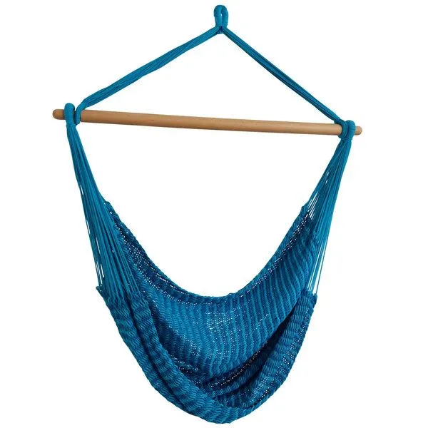 MacaMex MacaMex Vela Hängestuhl, Netz-Hängesessel aus Baumwolle, Azure-blau, – Produktbild 3 von 4