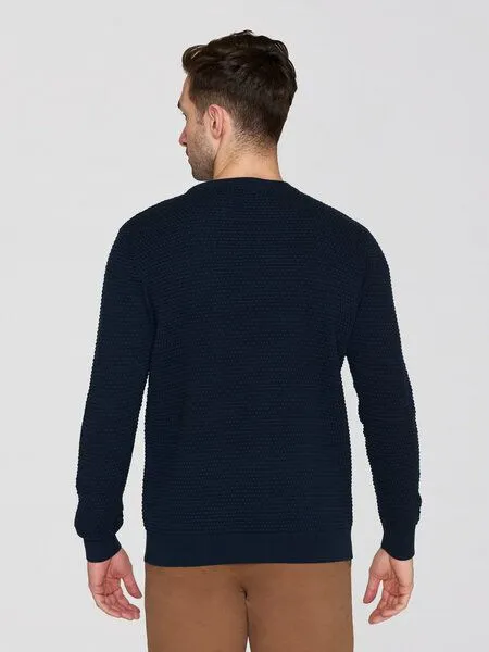 KnowledgeCotton Apparel KnowledgeCotton Apparel Strickpullover VAGN, Total eclipse, – Produktbild 3 von 4