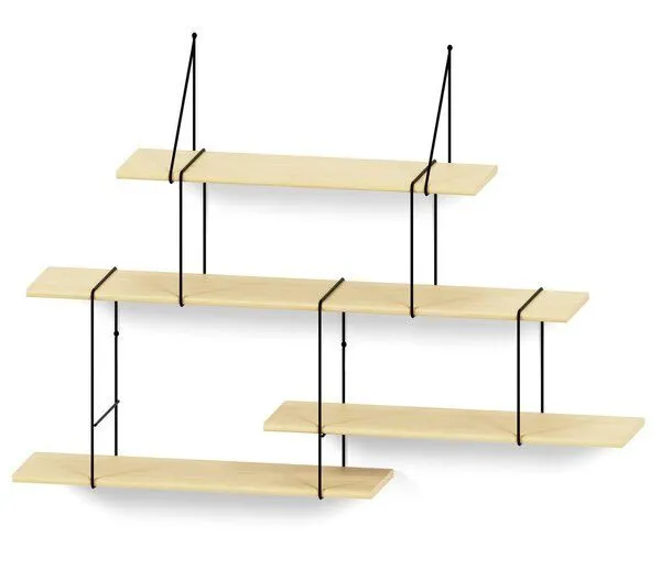 Hausen Hausen Wandregal Link shelf set 2 ash / black, Black, – Produktbild 1 von 3