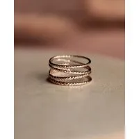 lille mus lille mus Ring 'Loop Glitzer' 925 Silber / vergoldet, Gold, – Produktbild 1 von 1