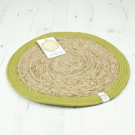 reSpiin reSpiin Runde Tischmatte aus Seegras und Jute Ø 28 cm, Grün, – Produktbild 2 von 4