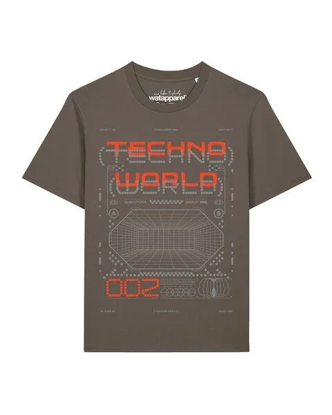 watapparel watapparel T-Shirt Unisex Technoworld, Mocha, – Produktbild 1 von 2