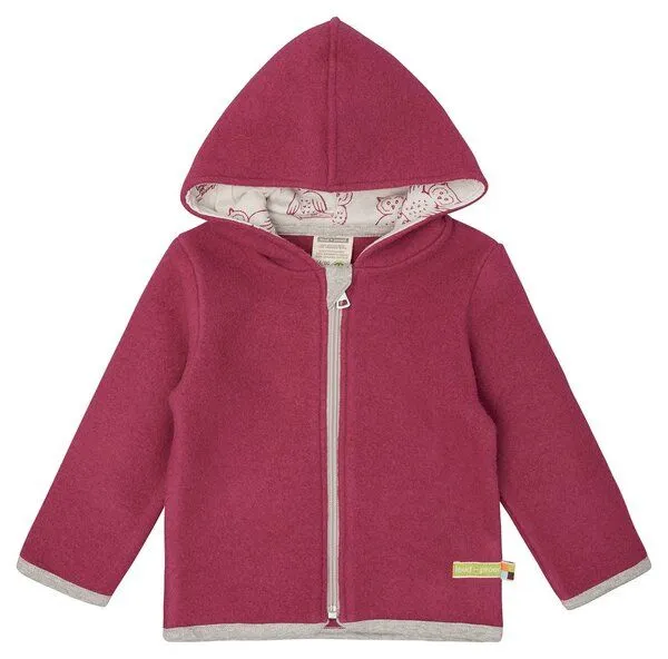loud + proud loud + proud Babys & Kinder Wollfleece-Jacke mit Kapuze, GOTS-zertifiziert, Rouge(pink), – Produktbild 1 von 3