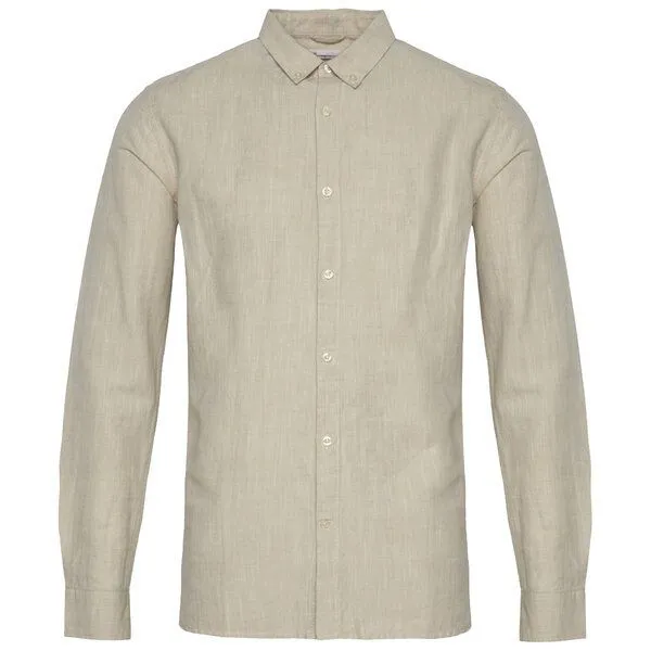 KnowledgeCotton Apparel KnowledgeCotton Apparel Leinenhemd - Custom fit linen shirt, Grau (light feather gray), – Produktbild 1 von 3