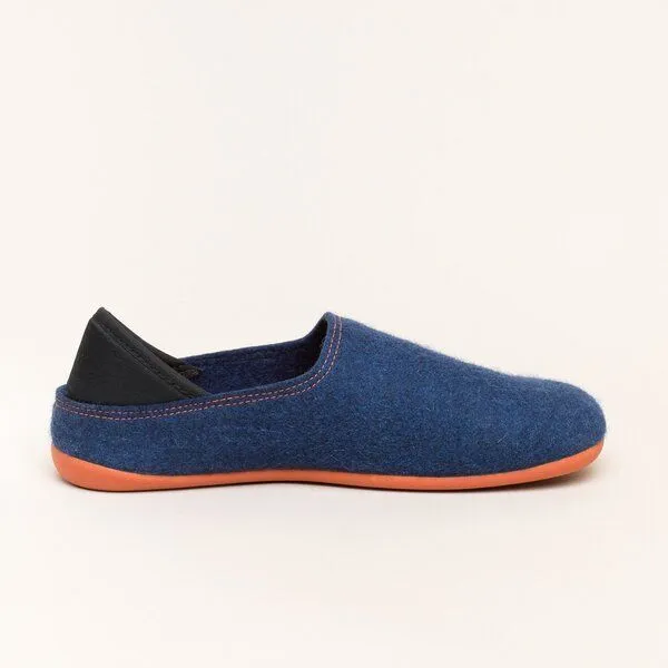 Gottstein Gottstein Filzhausschuh Wool Slip-On aus 100% Schurwolle - für Damen & Herren - Rutschfeste Gummisohle, Dunkel-blau, – Produktbild 3 von 4