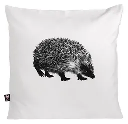 Hirschkind Hirschkind Bio-Kissenbezug 'Igel' weiß mit schwarzem Druck 40*40 cm – Produktbild 1 von 1