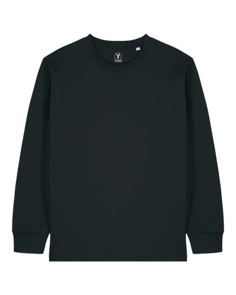 YTWOO YTWOO Schweres Unisex Basic Langarmshirt aus 100% Biobaumwolle, Schwarz, – Produktbild 1 von 3