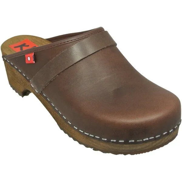 Klox Klox Original Clog - handgemachter Holzclog mit pflanzlich gegerbtem Leder, Braun (cacao), – Produktbild 2 von 3