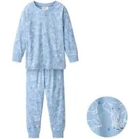 People Wear Organic People Wear Organic Pyjama, blau bedruckt, "Elefant", Bio-Baumwolle – Produktbild 1 von 1