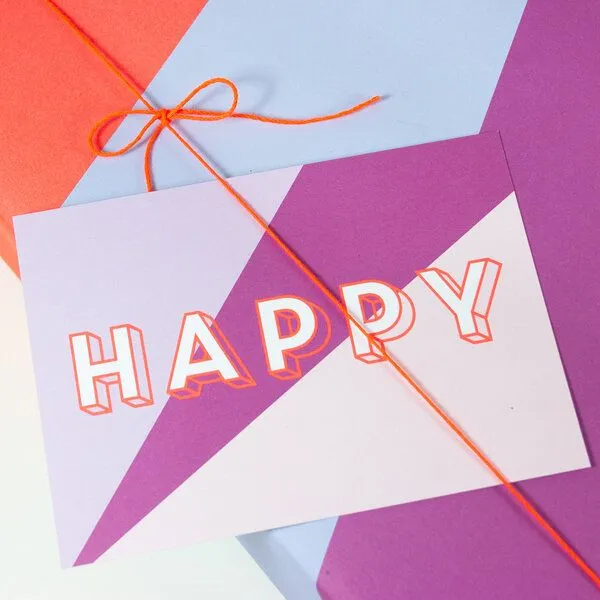 Bow & Hummingbird Bow & Hummingbird Postkarte Happy – Produktbild 2 von 2